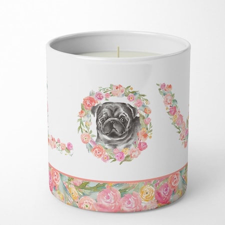 Carolines Treasures 3.75 x 3.25 in. Unisex Pug No.8 Love 10 oz Decorative Soy Candle WDK4470CDL